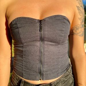 Urban outfitters corset zip up top